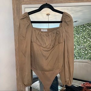 lani the label tan long sleeve body suit